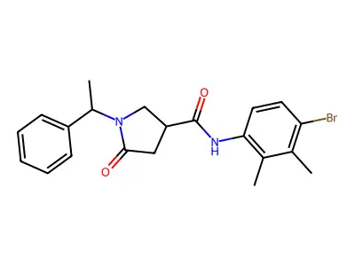 N-(4-bromo-2,3-dimethylphenyl)-5-oxo-1-(1-phenylethyl)pyrrolidine-3-carboxamide structure