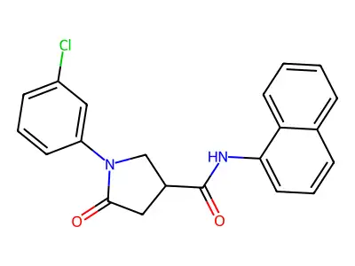 1-(3-chlorophenyl)-N-(1-naphthyl)-5-oxo-3-pyrrolidinecarboxamide structure