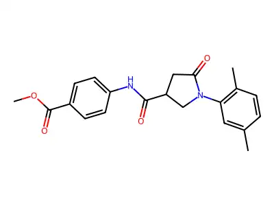 Methyl 4-({[1-(2,5-dimethylphenyl)-5-oxo-3-pyrrolidinyl]carbonyl}amino)benzoate structure