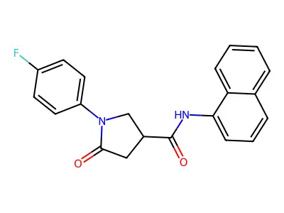 1-(4-fluorophenyl)-N-naphthalen-1-yl-5-oxopyrrolidine-3-carboxamide structure