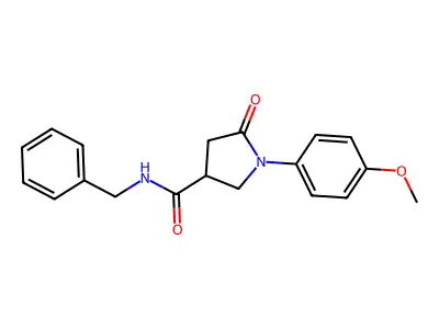 N-benzyl-1-(4-methoxyphenyl)-5-oxopyrrolidine-3-carboxamide structure