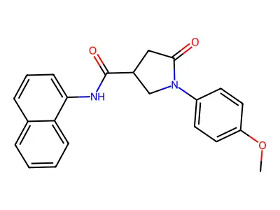 1-(4-methoxyphenyl)-N-naphthalen-1-yl-5-oxopyrrolidine-3-carboxamide structure
