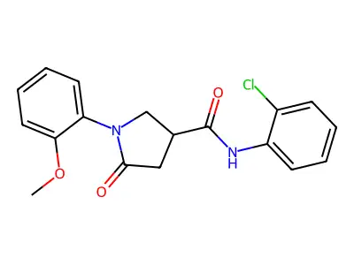 N-(2-chlorophenyl)-1-(2-methoxyphenyl)-5-oxopyrrolidine-3-carboxamide structure