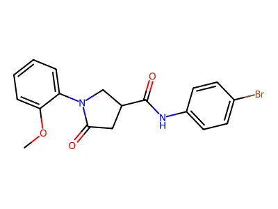 N-(4-bromophenyl)-1-(2-methoxyphenyl)-5-oxopyrrolidine-3-carboxamide structure
