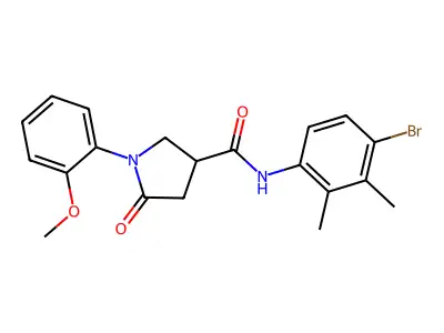 N-(4-bromo-2,3-dimethylphenyl)-1-(2-methoxyphenyl)-5-oxopyrrolidine-3-carboxamide structure