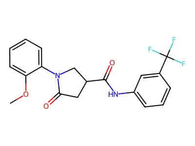 1-(2-methoxyphenyl)-5-oxo-N-[3-(trifluoromethyl)phenyl]pyrrolidine-3-carboxamide structure