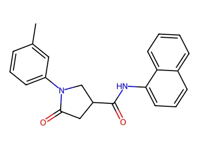 1-(3-methylphenyl)-N-naphthalen-1-yl-5-oxopyrrolidine-3-carboxamide structure