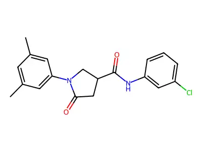 N-(3-chlorophenyl)-1-(3,5-dimethylphenyl)-5-oxopyrrolidine-3-carboxamide structure