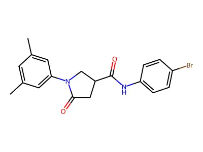 N-(4-bromophenyl)-1-(3,5-dimethylphenyl)-5-oxopyrrolidine-3-carboxamide structure