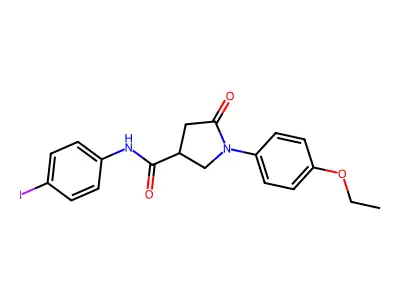 1-(4-ethoxyphenyl)-N-(4-iodophenyl)-5-oxopyrrolidine-3-carboxamide structure