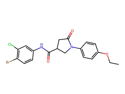 N-(4-bromo-3-chlorophenyl)-1-(4-ethoxyphenyl)-5-oxopyrrolidine-3-carboxamide structure