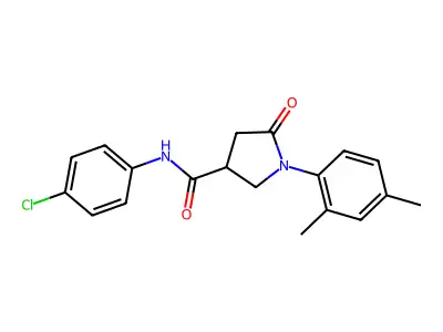 N-(4-chlorophenyl)-1-(2,4-dimethylphenyl)-5-oxopyrrolidine-3-carboxamide structure