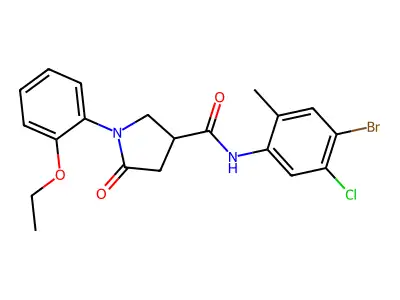 N-(4-bromo-5-chloro-2-methylphenyl)-1-(2-ethoxyphenyl)-5-oxopyrrolidine-3-carboxamide structure