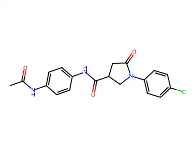 N-(4-acetamidophenyl)-1-(4-chlorophenyl)-5-oxopyrrolidine-3-carboxamide structure