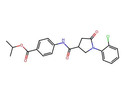 Isopropyl 4-({[1-(2-chlorophenyl)-5-oxo-3-pyrrolidinyl]carbonyl}amino)benzoate structure