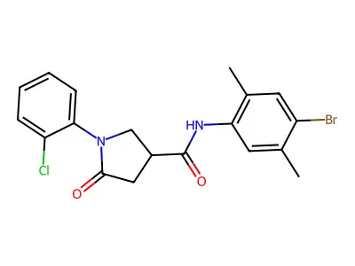 N-(4-bromo-2,5-dimethylphenyl)-1-(2-chlorophenyl)-5-oxopyrrolidine-3-carboxamide structure