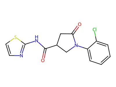 1-(2-chlorophenyl)-5-oxo-N-(1,3-thiazol-2-yl)pyrrolidine-3-carboxamide structure