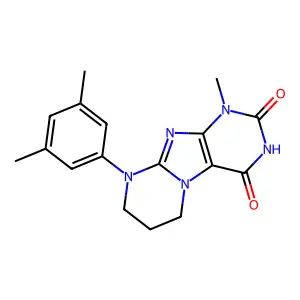 9-(3,5-dimethylphenyl)-1-methyl-7,8-dihydro-6H-purino[7,8-a]pyrimidine-2,4-dione structure