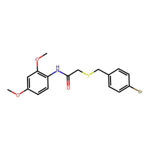 2-[(4-bromophenyl)methylsulfanyl]-N-(2,4-dimethoxyphenyl)acetamide structure