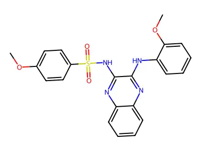 4-methoxy-N-(3-((2-methoxyphenyl)amino)quinoxalin-2-yl)benzenesulfonamide structure