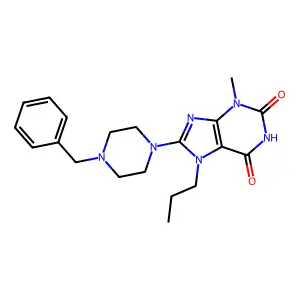 8-(4-Benzylpiperazin-1-yl)-3-methyl-7-propylpurine-2,6-dione structure