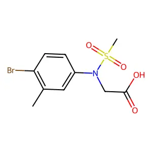 N-(4-bromo-3-methylphenyl)-N-(methylsulfonyl)glycine structure