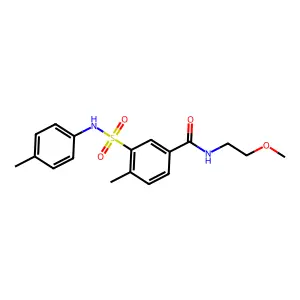 N-(2-methoxyethyl)-4-methyl-3-[(4-methylphenyl)sulfamoyl]benzamide structure
