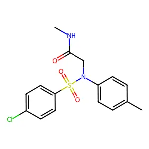 2-(N-(4-chlorophenyl)sulfonyl-4-methylanilino)-N-methylacetamide structure