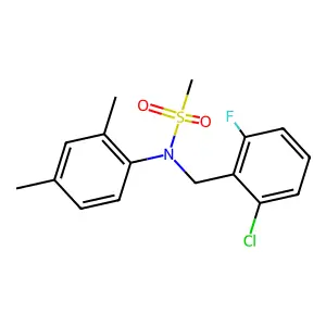 N-[(2-chloro-6-fluorophenyl)methyl]-N-(2,4-dimethylphenyl)methanesulfonamide structure