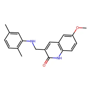 3-[(2,5-dimethylanilino)methyl]-6-methoxy-1H-quinolin-2-one structure