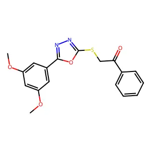 2-{[5-(3,5-Dimethoxyphenyl)-1,3,4-oxadiazol-2-yl]sulfanyl}-1-phenylethan-1-one structure
