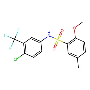 N-[4-chloro-3-(trifluoromethyl)phenyl]-2-methoxy-5-methylbenzenesulfonamide structure