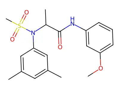 2-(3,5-dimethyl-N-methylsulfonylanilino)-N-(3-methoxyphenyl)propanamide structure