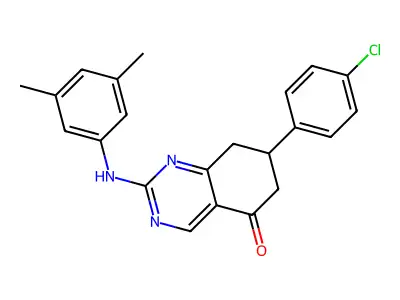 7-(4-chlorophenyl)-2-[(3,5-dimethylphenyl)amino]-7,8-dihydroquinazolin-5(6H)-one structure