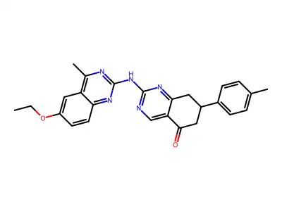 2-[(6-ethoxy-4-methylquinazolin-2-yl)amino]-7-(4-methylphenyl)-7,8-dihydroquinazolin-5(6H)-one structure