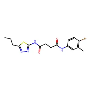 N1-(4-bromo-3-methylphenyl)-N4-(5-propyl-1,3,4-thiadiazol-2-yl)succinamide structure