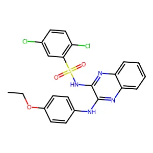 2,5-dichloro-N-{3-[(4-ethoxyphenyl)amino]quinoxalin-2-yl}benzenesulfonamide structure