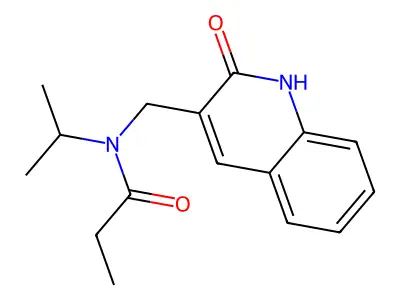 N-[(2-oxo-1H-quinolin-3-yl)methyl]-N-propan-2-ylpropanamide structure