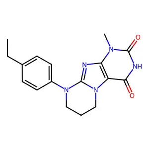 9-(4-ethylphenyl)-1-methyl-7,8-dihydro-6H-purino[7,8-a]pyrimidine-2,4-dione structure
