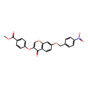 Methyl 4-[7-[(4-nitrophenyl)methoxy]-4-oxochromen-3-yl]oxybenzoate structure