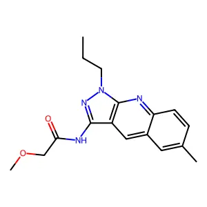 2-methoxy-N-(6-methyl-1-propylpyrazolo[3,4-b]quinolin-3-yl)acetamide structure