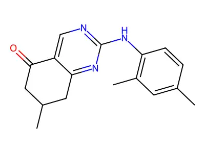 2-[(2,4-dimethylphenyl)amino]-7-methyl-7,8-dihydroquinazolin-5(6H)-one structure