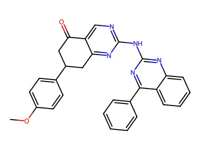 7-(4-methoxyphenyl)-2-[(4-phenylquinazolin-2-yl)amino]-7,8-dihydroquinazolin-5(6H)-one structure