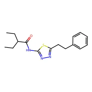 2-ethyl-N-[5-(2-phenylethyl)-1,3,4-thiadiazol-2-yl]butanamide structure