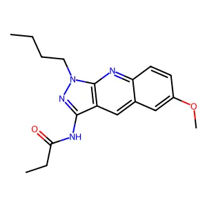 N-(1-butyl-6-methoxypyrazolo[3,4-b]quinolin-3-yl)propanamide structure