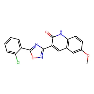 3-(5-(2-Chlorophenyl)-1,2,4-oxadiazol-3-yl)-6-methoxyquinolin-2-ol structure