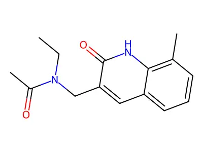 N-ethyl-N-[(8-methyl-2-oxo-1H-quinolin-3-yl)methyl]acetamide structure