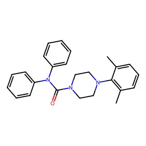 4-(2,6-dimethylphenyl)-N,N-diphenylpiperazine-1-carboxamide structure