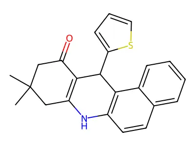 9,9-Dimethyl-12-thiophen-2-yl-7,8,10,12-tetrahydrobenzo[a]acridin-11-one structure