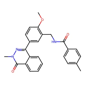 N-[[2-methoxy-5-(3-methyl-4-oxophthalazin-1-yl)phenyl]methyl]-4-methylbenzamide structure